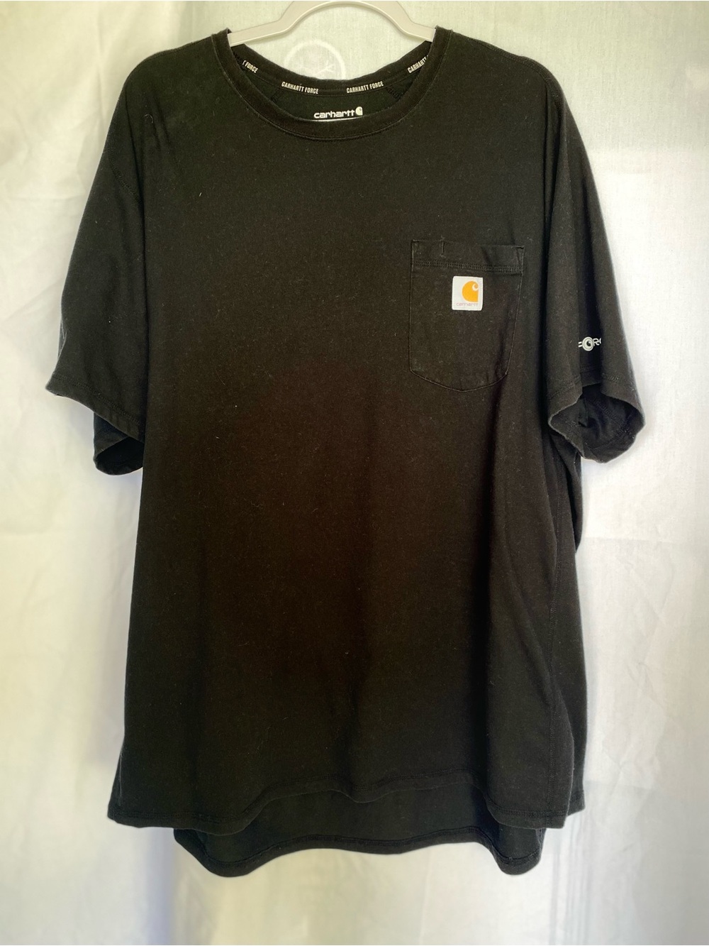 Carhartt Force Logo Pocket Crew Neck Short Sleeve Black Men's T-Shirt 2XL